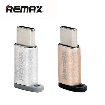 Переходник Remax RA-USB1, micro USB - USB Type-C, серебристый