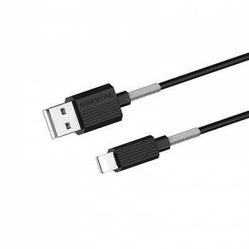 Кабель Borofone BX11 uJet, lightning, 1 м, черный