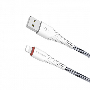 Кабель Borofone BX10, lightning, 1 м, белый