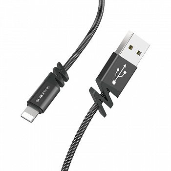 Кабель Borofone BX27 Dainty, lightning, 1 м, серый
