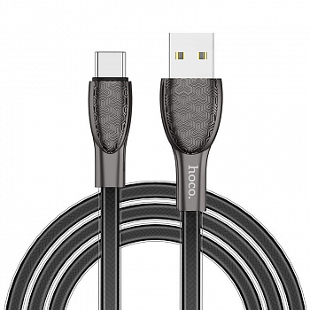 Кабель hoco U52 Bright, USB - USB Type-C, 1.2 м, черный
