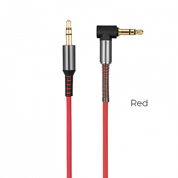 Кабель Hoco UPA02 Spring Audio, 3.5 AUX mini jack 3.5 mm, красный