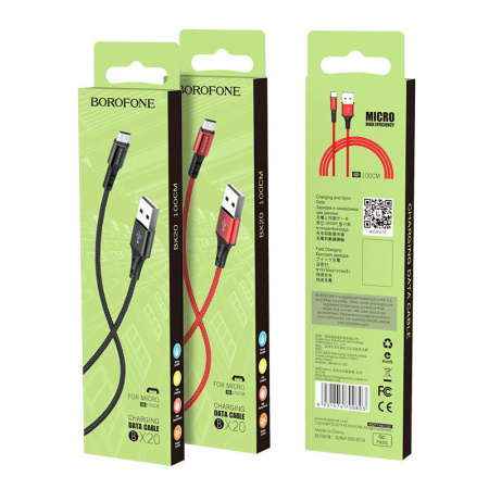 Кабель Borofone BX20 Enjoy USB - micro USB, 1 м красный
