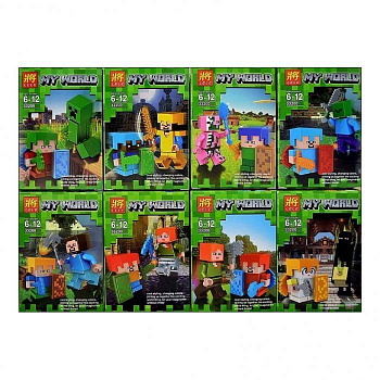 Набор из 8 конструкторов Lele 33200 Minecraft серия Мобы-ластик