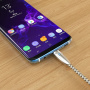 Кабель Borofone BU3 BlinkJet, USB - USB Type-C, 1.2 м, серебристый