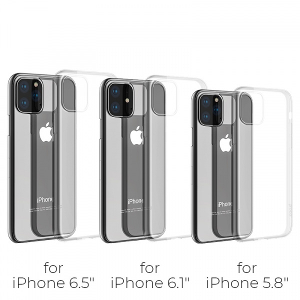 Чехол HOCO TPU Light Series для iPhone 11 черный прозрачный, 0,8 мм