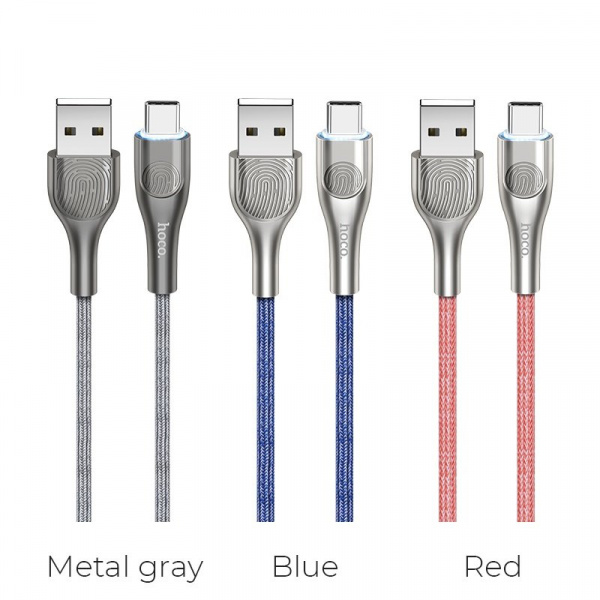 Кабель Hoco U59 Enlightenment, USB - USB Type-C, 1.2 м, красный