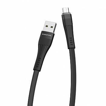 Кабель Borofone BU4 Small waistline USB - micro USB, 1.2 м черный