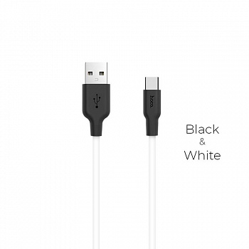 Кабель Hoco X21 Silicone, USB - USB Type-C, 1 м, белый