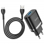 Зарядное устройство HOCO N1 Ardent MicroUSB, 2.4A, черный