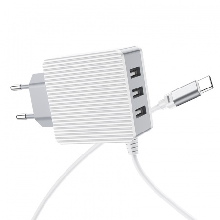 Зарядное устройство BOROFONE BA42A Joyful Type-C, 3.1A, белый