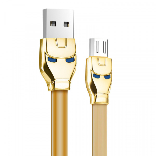 Кабель Hoco U14 Steel USB - micro USB, 1.2 м золотой