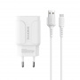 Зарядное устройство BOROFONE BA37A Speedy 2*USB, 2.4A, белый, кабель Type-C