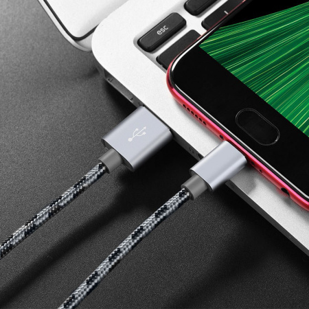 Кабель Borofone BX24 USB - micro USB, 1 м серый