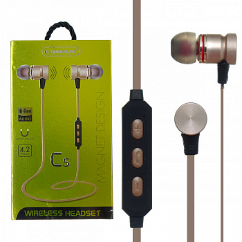 Bluetooth наушники Coman C5 Gold