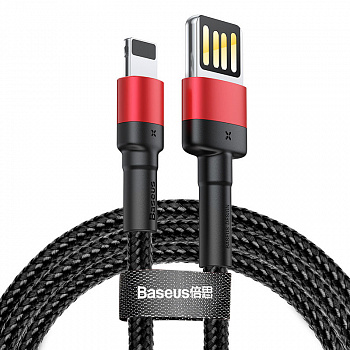 Кабель Baseus CALKLF-H91, lightning, 2 м, красно-черный