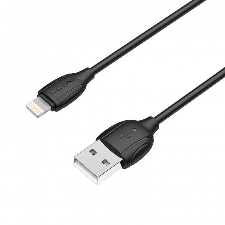 Кабель Borofone BX19, lightning, 1 м, черный
