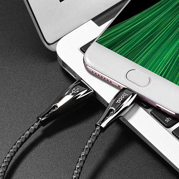 Кабель Hoco U56 Metal USB - micro USB, 1.2 м серый