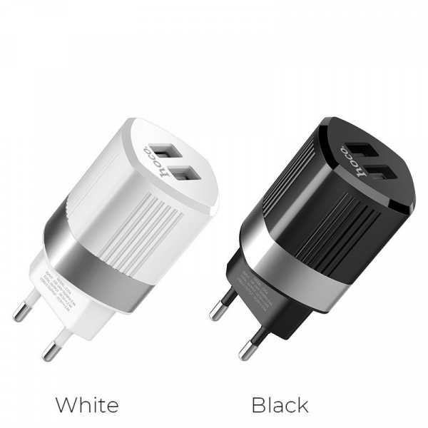 Сетевое зарядное устройство Hoco C55A Energy dual port charger (EU) - White
