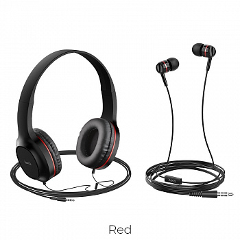 Беспроводные наушники HOCO W24 Bluetooth, красный