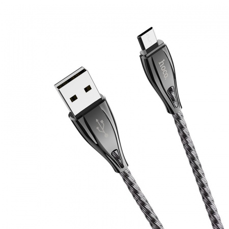 Кабель Hoco U56 Metal USB - micro USB, 1.2 м серый