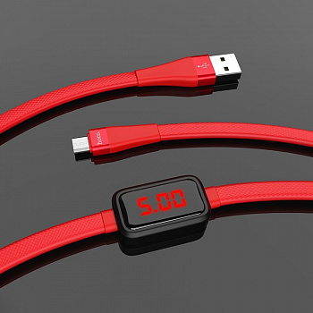 Кабель Hoco S4 USB - micro USB, 1.2 м красный