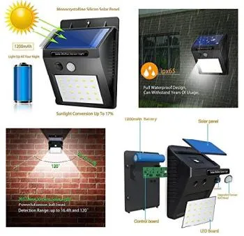 Уличный светодиодный светильник Solar Motion JX6009 с датчиком движения на солнечной батарее