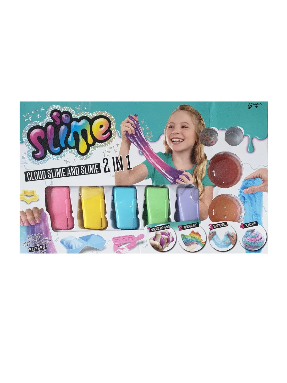 Набор слаймов и воздушного пластилина 2 в 1 Cloud Slime 2 in 1 small