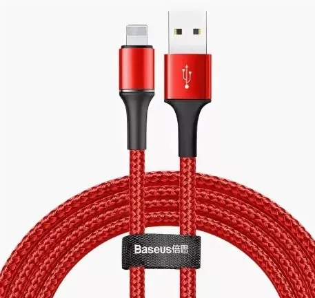 Кабель Baseus CALGH-B09 QC 3.0, lightning, 1 м, Quick charge 3.0, красный