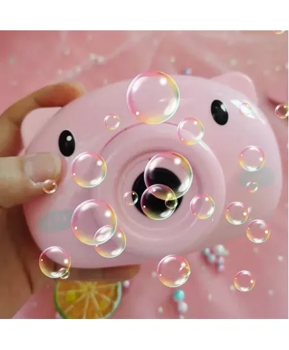 Аппарат для создания мыльных пузырей Bubble Camera Свинка жёлтый